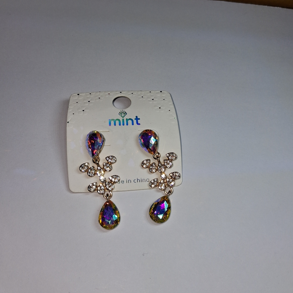 Mint Multicolor Teardrop Earrings